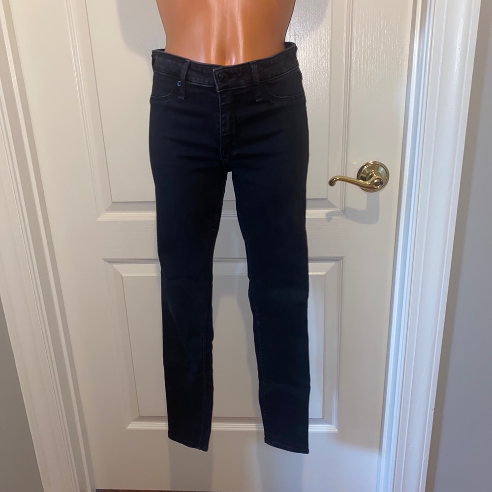 ABERCROMBIE & FITCH Harper Low Rise Skinny Stretch Black Jeans 4 27 R $89 EUC
